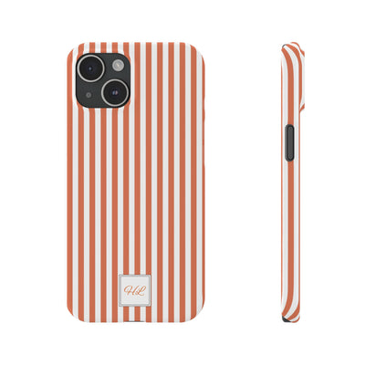 Slim Custom Personalized Winter Peach Striped Phone Case for Iphone 17 - | iPhone 16 Pro Max Case | iPhone 15 Case Iphone 14 13 12 11 10 9 8 - Studio40ParkLane