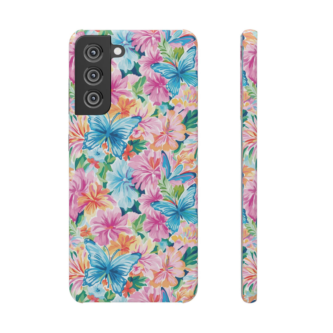 Sleek Snap Butterflies Flowers Cute Phone Case for iPhone 16 15 14 13 12 11 X Xs Max Xr Pro Plus Samsung Galaxy S24 S23 S22 S21 S20 Ultra