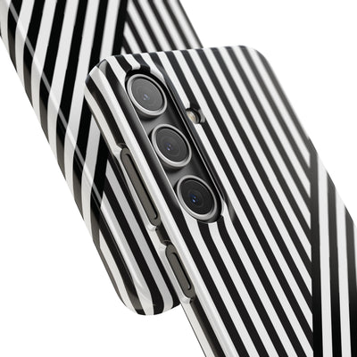 Aesthetic Black White Stripes Cute Phone Case Sleek Snap - For iPhone 17 Pro Max iPhone 16 Pro iPhone 15 Iphone 14 Plus 13 Pro 12 11 10 Gift - Studio40ParkLane