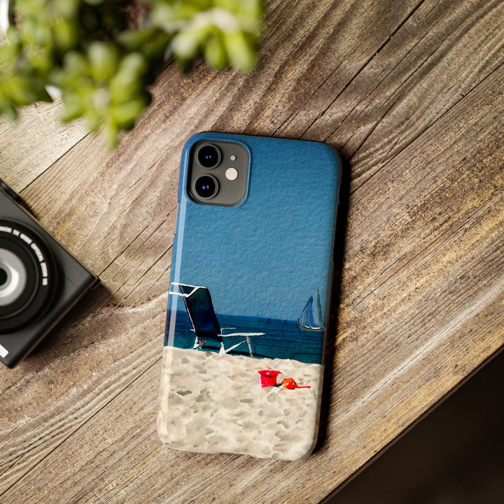 Slim Cute Phone Cases for Iphone - | iPhone 15 Case | iPhone 15 Pro Max Case, Iphone 14 Case, Iphone 14 Pro Max, Iphone 13, Summer Beach Chair Watercolor - Studio40ParkLane