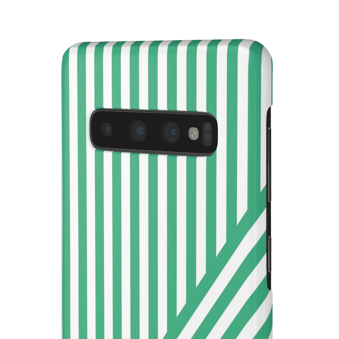 Aesthetic Emerald Stripes Cute Phone Case Sleek Snap - For iPhone 17 Pro Max iPhone 16 Pro iPhone 15 Iphone 14 Plus 13 Pro 12 11 10 Gift