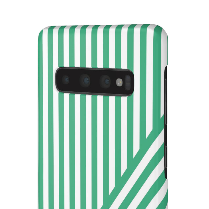 Aesthetic Emerald Stripes Cute Phone Case Sleek Snap - For iPhone 17 Pro Max iPhone 16 Pro iPhone 15 Iphone 14 Plus 13 Pro 12 11 10 Gift