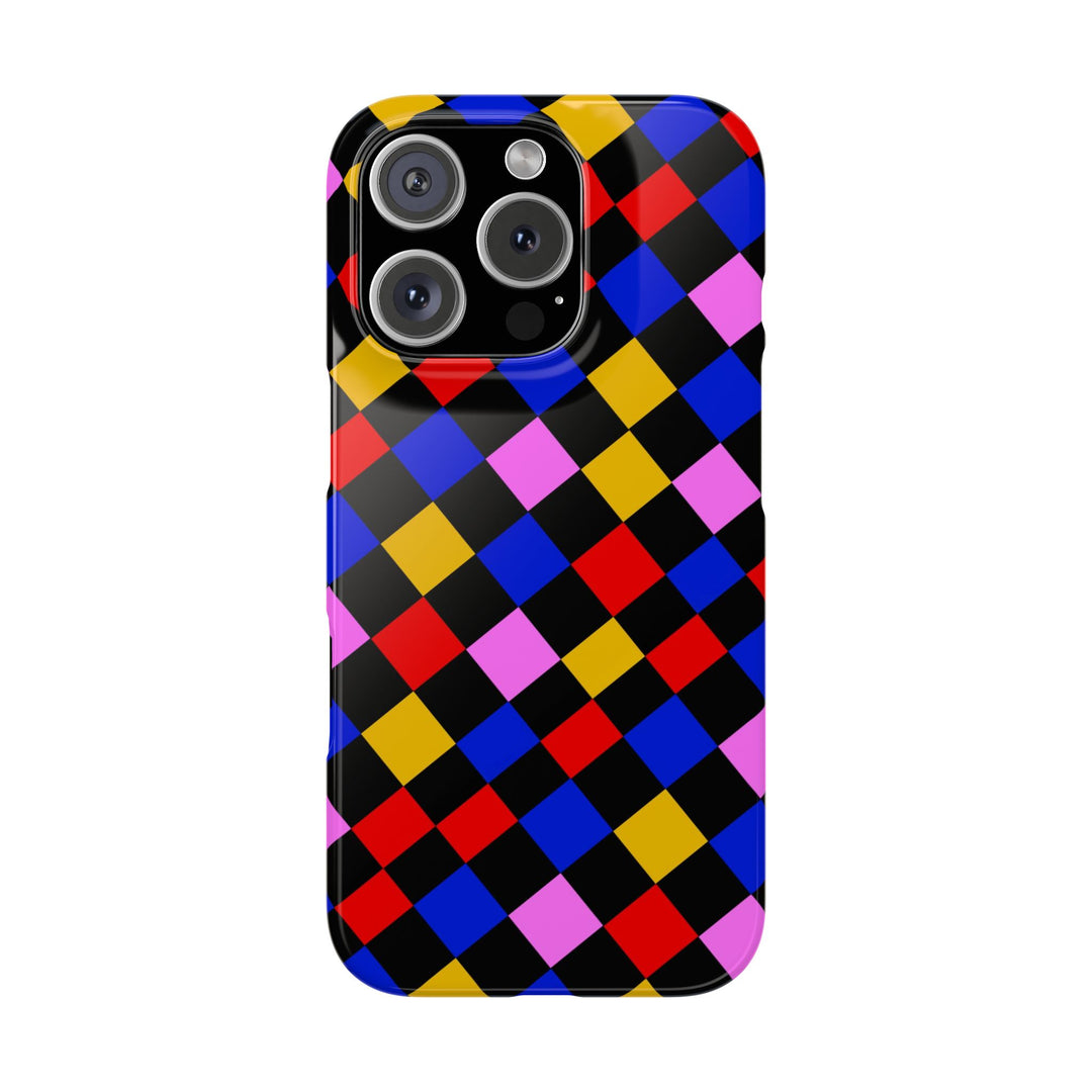 Slim Abstract Colorful Checkerboard Cute Phone Case for Iphone 17 - | iPhone 16 Pro Max Case | iPhone 15 Case Iphone 14 13 12 11 Gift for Her - Studio40ParkLane