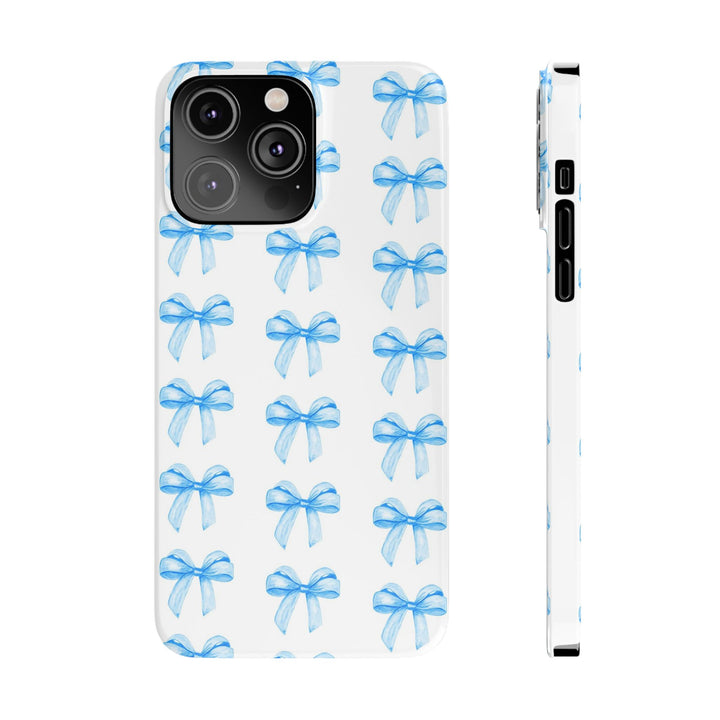 Slim Blue Bows Cute Phone Cases for Iphone 16 Pro Max | iPhone 15 Case | iPhone 15 Pro Max Case, Iphone 14, Iphone 14 Pro Max, Iphone 13 12 11 8 7 - Studio40ParkLane