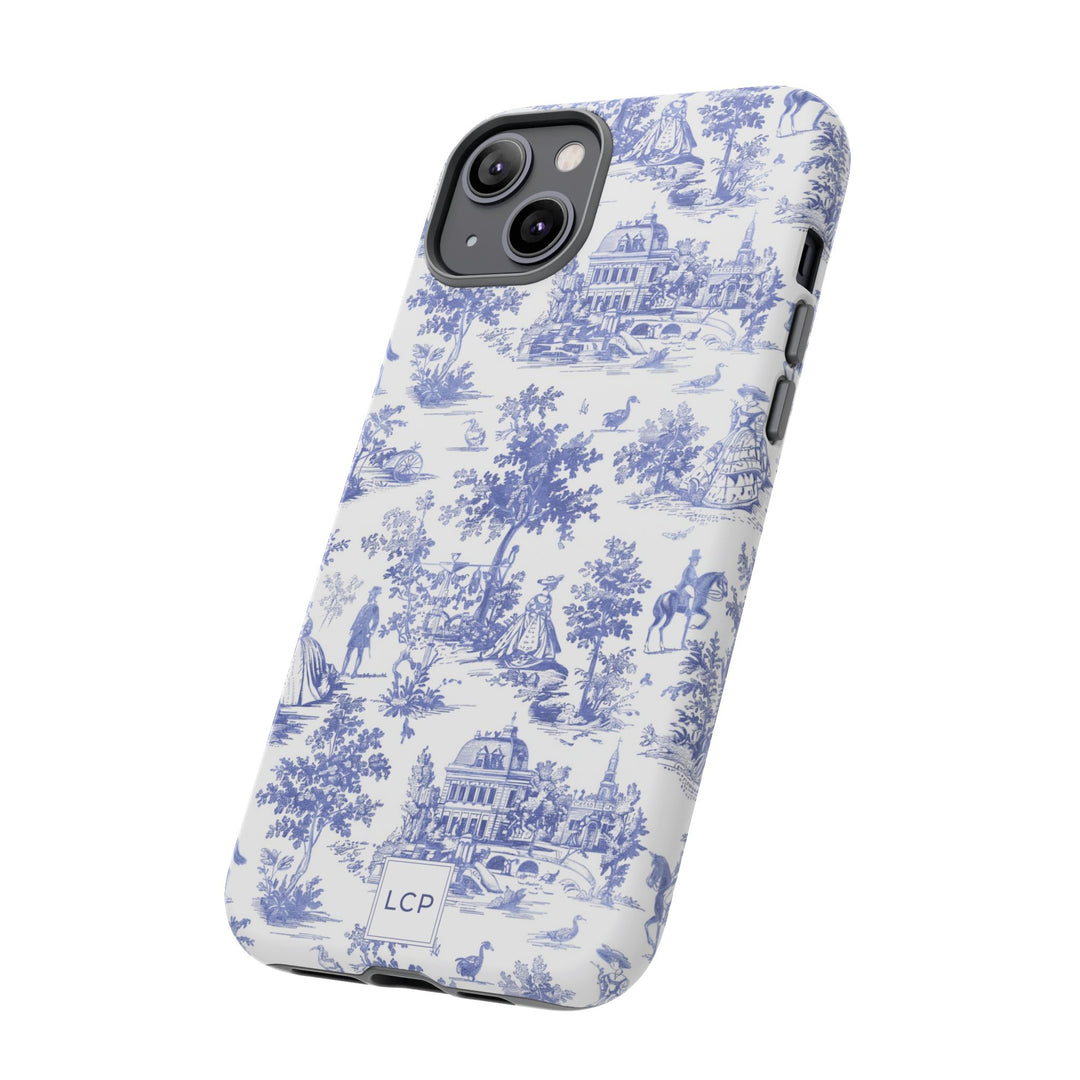 Personalized Custom French Toile Tough Cute Phone Case For Apple iPhone 18, 17, 16, 15 14, Pro Max, Samsung Galaxy S26, S25, S24 Plus Ultra