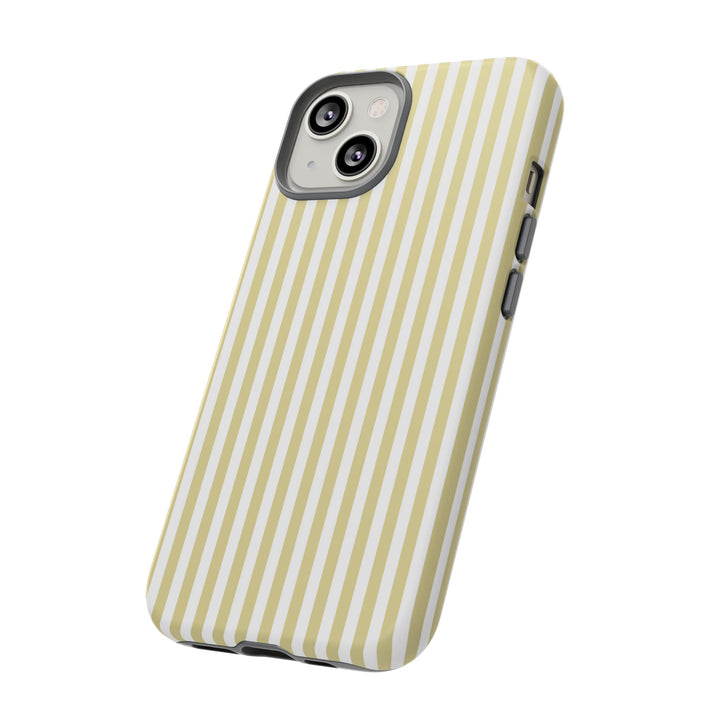 Tough Premium Soft Yellow Stripes Phone Case Gift for Her - For Apple iPhone 16 Pro Max 16e iPhone 15 Pro iPhone Iphone 14 Plus 13 Pro 12 SE XR - Studio40ParkLane