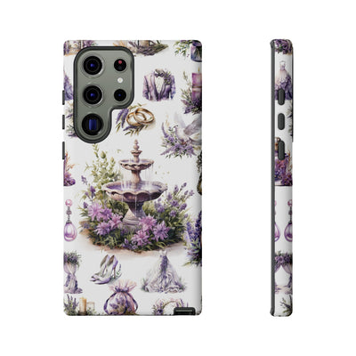 Impact Resistant, Lavender Wedding, Cute Phone Cases for Samsung S24, S23, S22, S21, IPhone 15 pro Iphone 14 pro Iphone 13 IPhone 12 Iphone 11