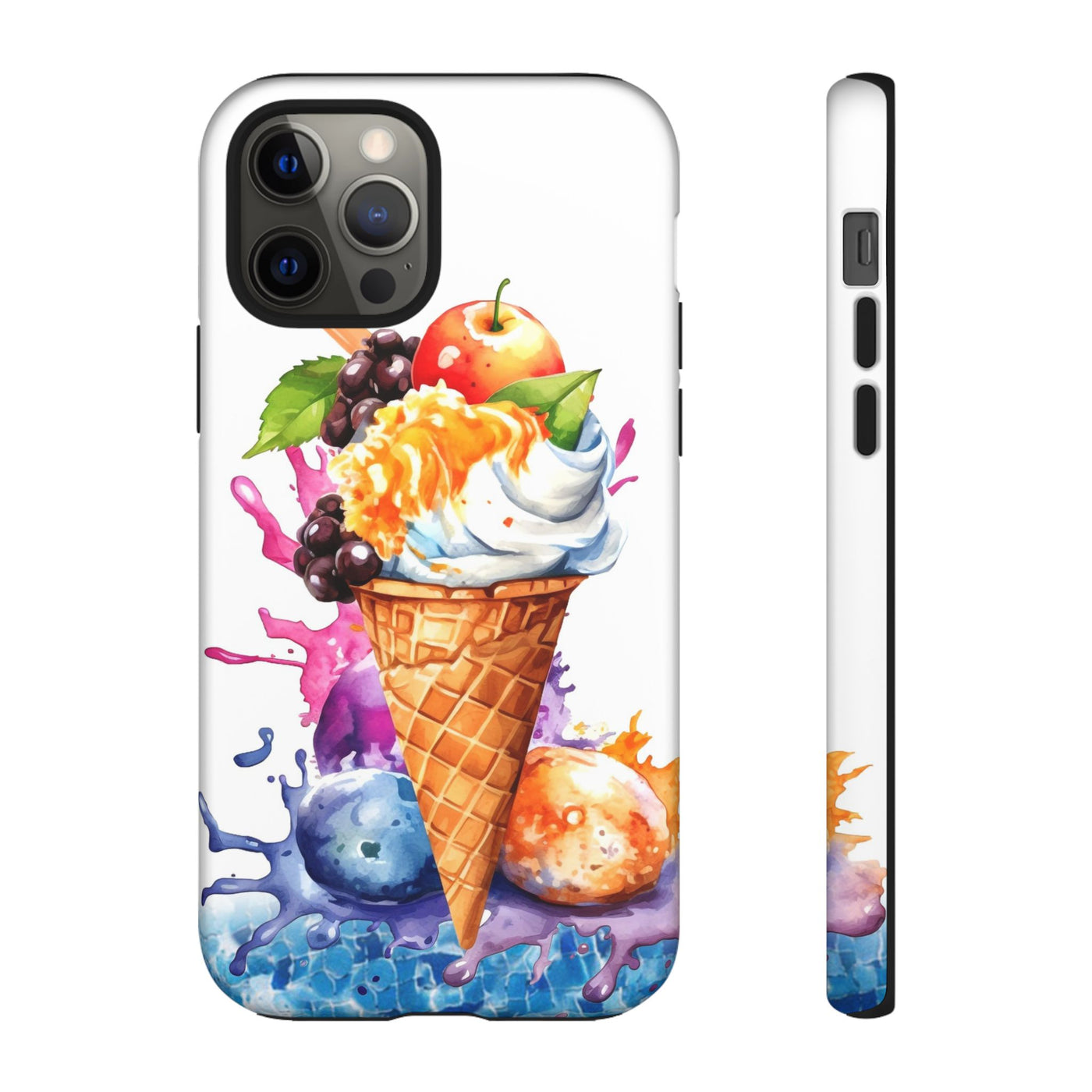 Impact Resistant, Summer Ice Cream Cone, Cute Phone Cases for Samsung S24, S23, S22, S21, IPhone 15 pro Iphone 14 pro Iphone 13 IPhone 12 Iphone 11