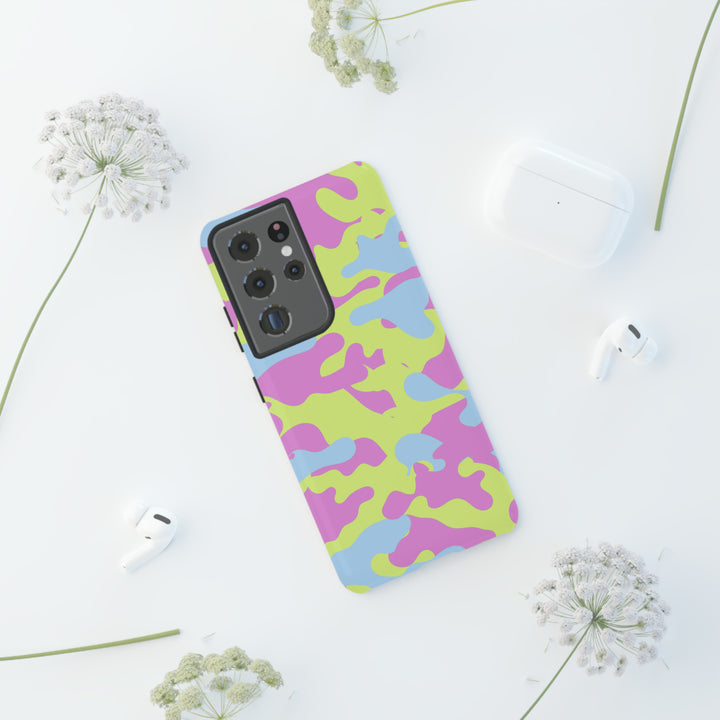 Cute Phone Case | Aesthetic Phone Cases| for Galaxy S23, S22, S21, S20 | Blue Pink Camouflage, Protective Phone Case - Studio40ParkLane