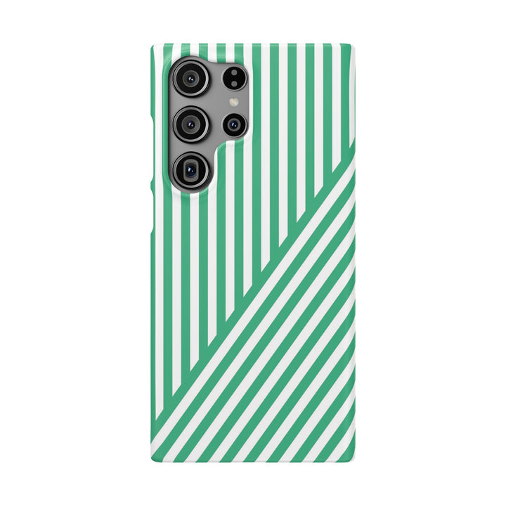 Aesthetic Emerald Stripes Cute Phone Case Sleek Snap - For iPhone 17 Pro Max iPhone 16 Pro iPhone 15 Iphone 14 Plus 13 Pro 12 11 10 Gift