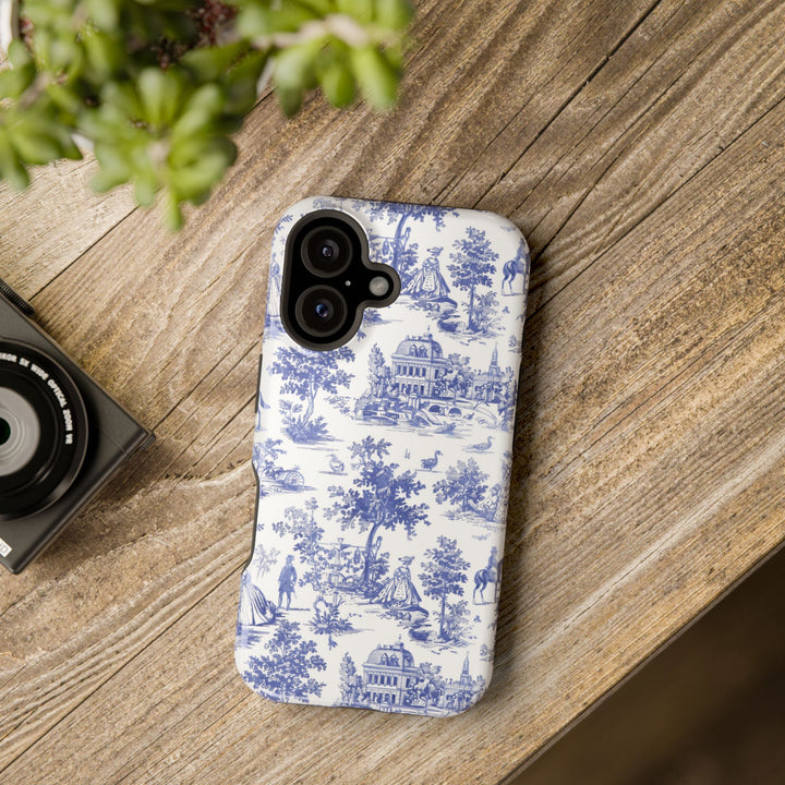 Blue Toile Magnetic Impact-Resistant Cute Phone Case for Iphone 16, iPhone 15 Pro Max Plus 14, 13, 12, 11 Gift for her - Studio40ParkLane