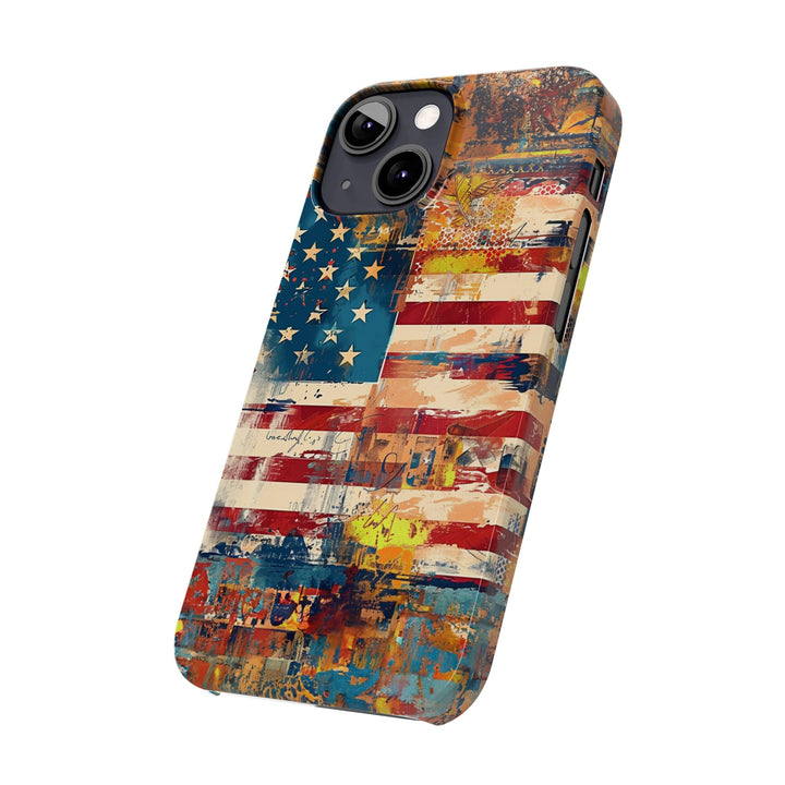 Slim Cute Phone Cases for Iphone | iPhone 15 Case | iPhone 15 Pro Max Case, Iphone 14, Iphone 14 Pro Max, Iphone 13, US Flag Abstract - Studio40ParkLane