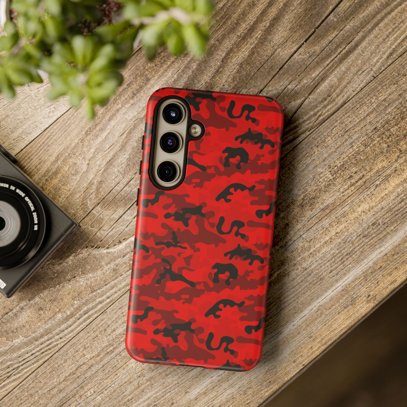 Impact Resistant, Red Camo Camouflage, Cute Phone Cases for Samsung S24, S23, S22, S21, IPhone 15 pro Iphone 14 pro Iphone 13 IPhone 12 Iphone 11