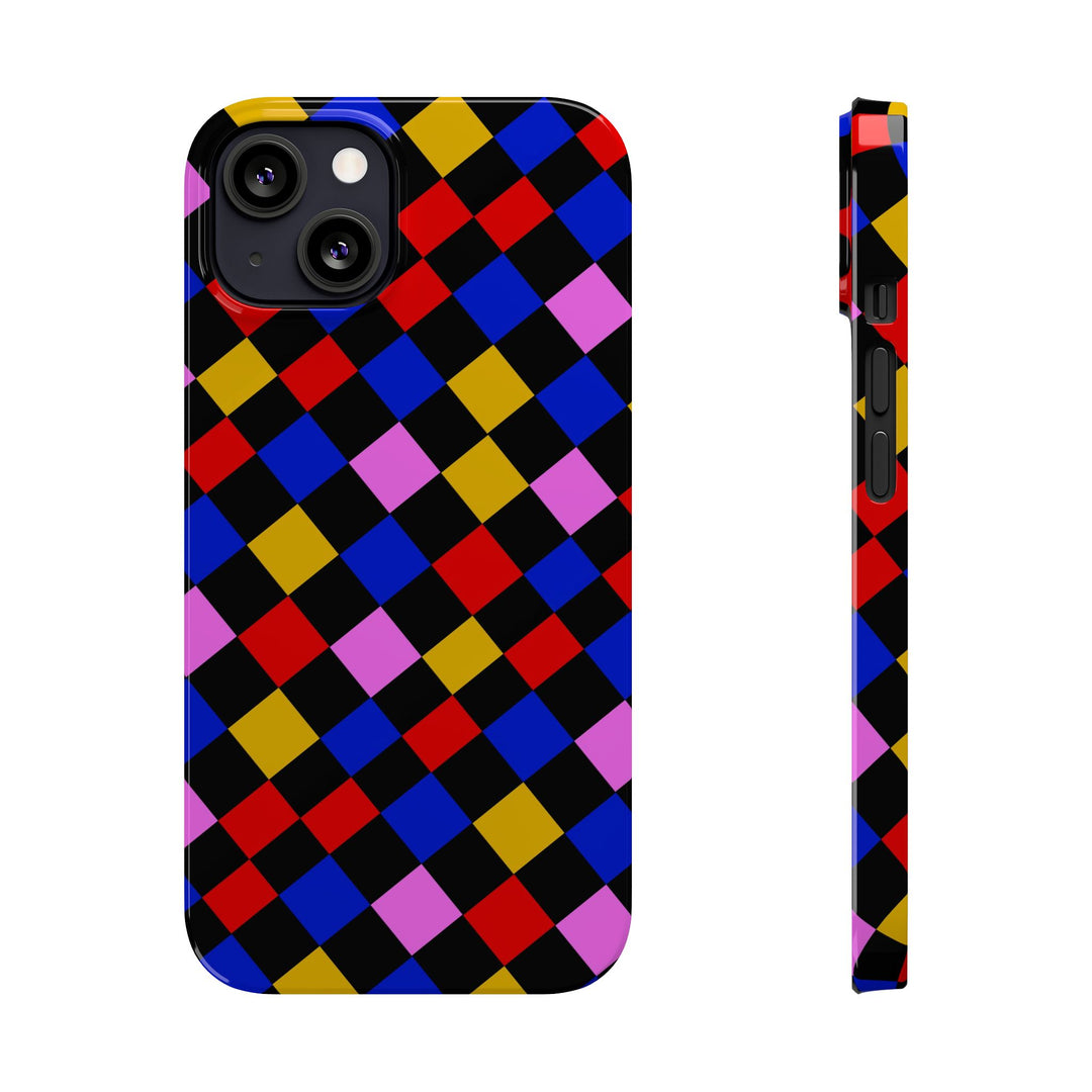 Slim Abstract Colorful Checkerboard Cute Phone Case for Iphone 17 - | iPhone 16 Pro Max Case | iPhone 15 Case Iphone 14 13 12 11 Gift for Her - Studio40ParkLane