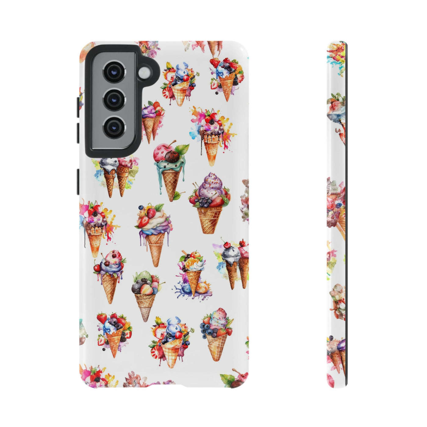 Impact Resistant, Summer Icecream, Cute Phone Cases for Samsung S24, S23, S22, S21, IPhone 15 pro, Iphone 14 pro, Iphone 13 IPhone 12, Iphone 11