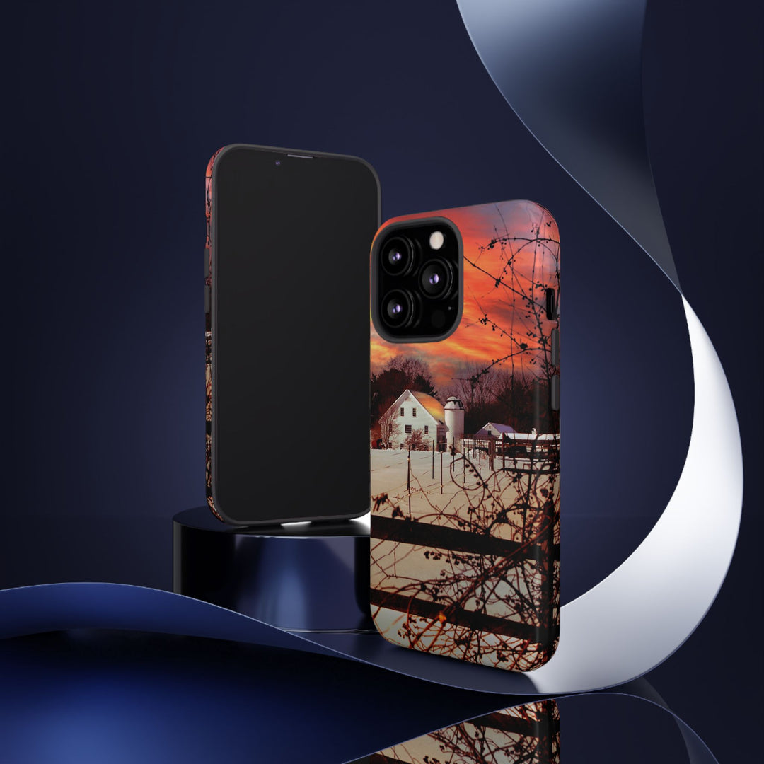 Impact Resistant, Winter Sunset Cute Phone Cases for Samsung S24, S23, S22, S21, IPhone 15 pro Iphone 14 pro Iphone 13 IPhone 12 Iphone 11 - Studio40ParkLane