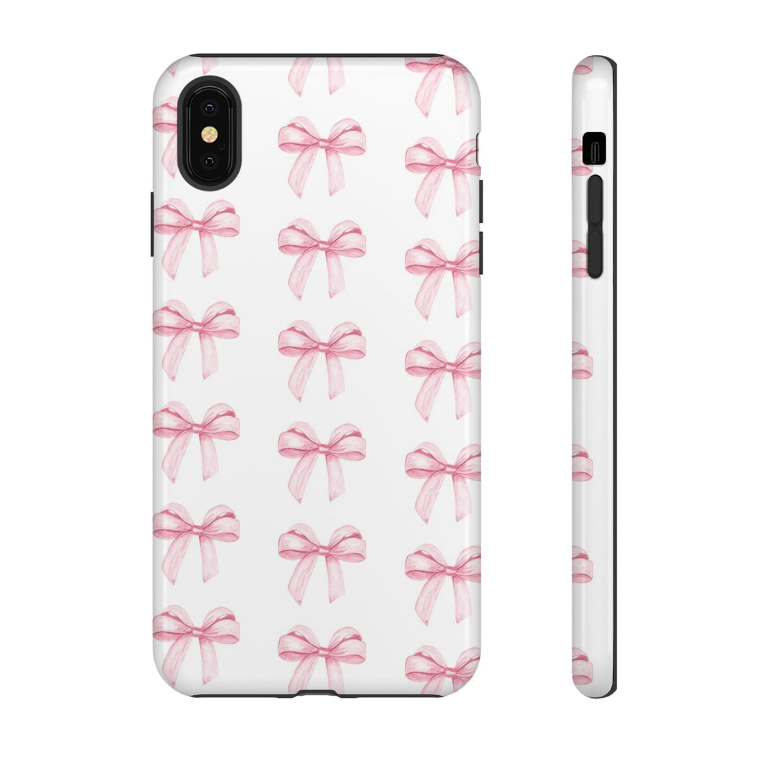 Pink Bows Cute Phone Case, for IPhone 16 Pro Max | Iphone 15, Iphone 14, IPhone 13 Case, 11 8 7, Samsung Galaxy S24, S23, S22, S21, 2 Layer Protection - Studio40ParkLane