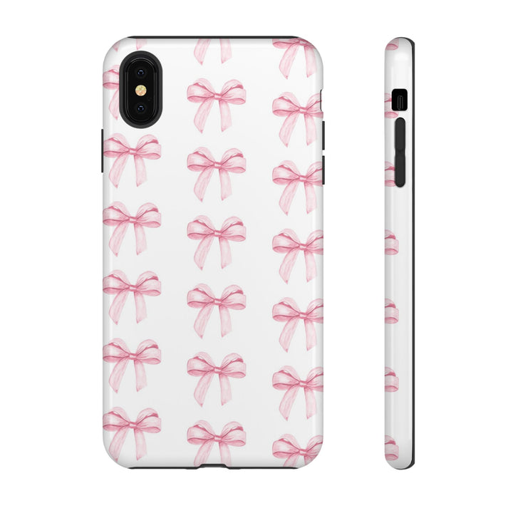 Pink Bows Cute Phone Case, for IPhone 16 Pro Max | Iphone 15, Iphone 14, IPhone 13 Case, 11 8 7, Samsung Galaxy S24, S23, S22, S21, 2 Layer Protection - Studio40ParkLane