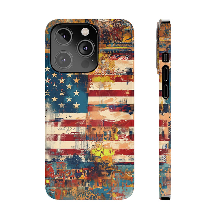 Slim Cute Phone Cases for Iphone | iPhone 15 Case | iPhone 15 Pro Max Case, Iphone 14, Iphone 14 Pro Max, Iphone 13, US Flag Abstract - Studio40ParkLane