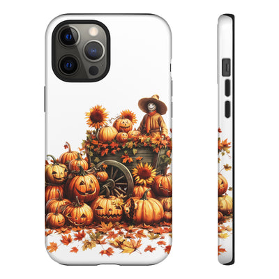 Impact Resistant, Fall Leaves Scarecrow, Cute Phone Cases for Samsung S24, S23, S22, S21, IPhone 15 pro Iphone 14 pro Iphone 13 IPhone 12 Iphone 11