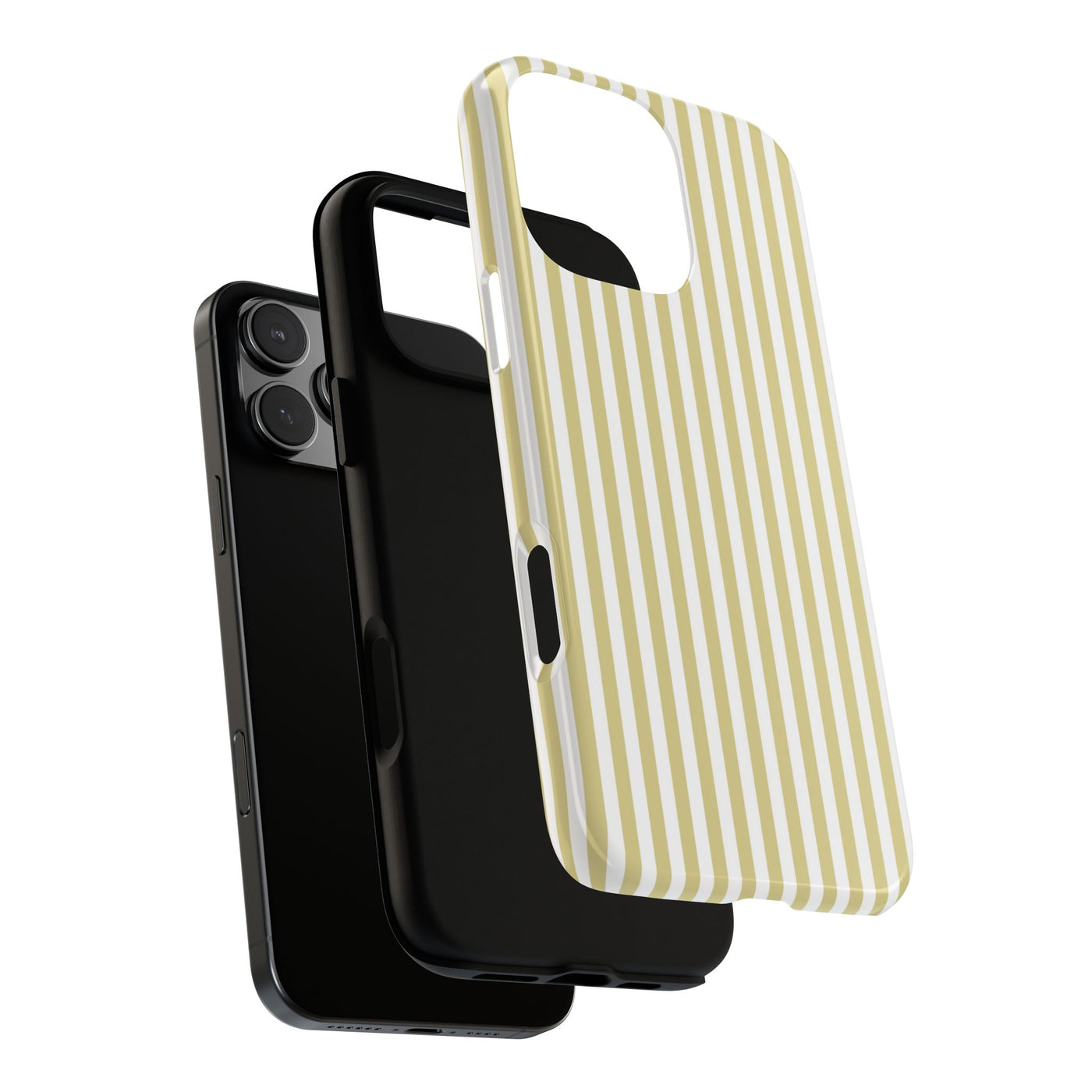 Tough Premium Soft Yellow Stripes Phone Case Gift for Her - For Apple iPhone 16 Pro Max 16e iPhone 15 Pro iPhone Iphone 14 Plus 13 Pro 12 SE XR - Studio40ParkLane