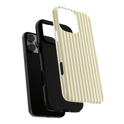 Tough Premium Soft Yellow Stripes Phone Case Gift for Her - For Apple iPhone 16 Pro Max 16e iPhone 15 Pro iPhone Iphone 14 Plus 13 Pro 12 SE XR - Studio40ParkLane