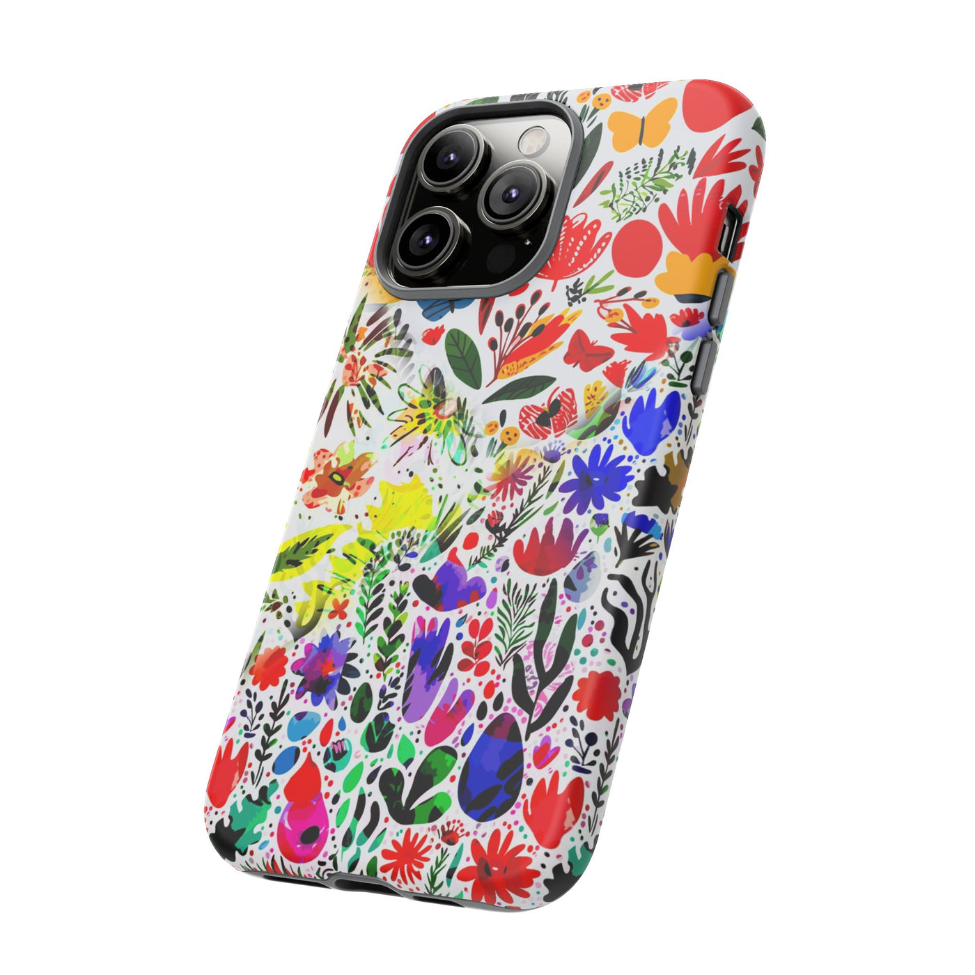 Impact Resistant, Colored Flowers, Cute Phone Cases for Samsung S24, S23, S22, S21, IPhone 15 pro Iphone 14 pro Iphone 13 IPhone 12 Iphone 11