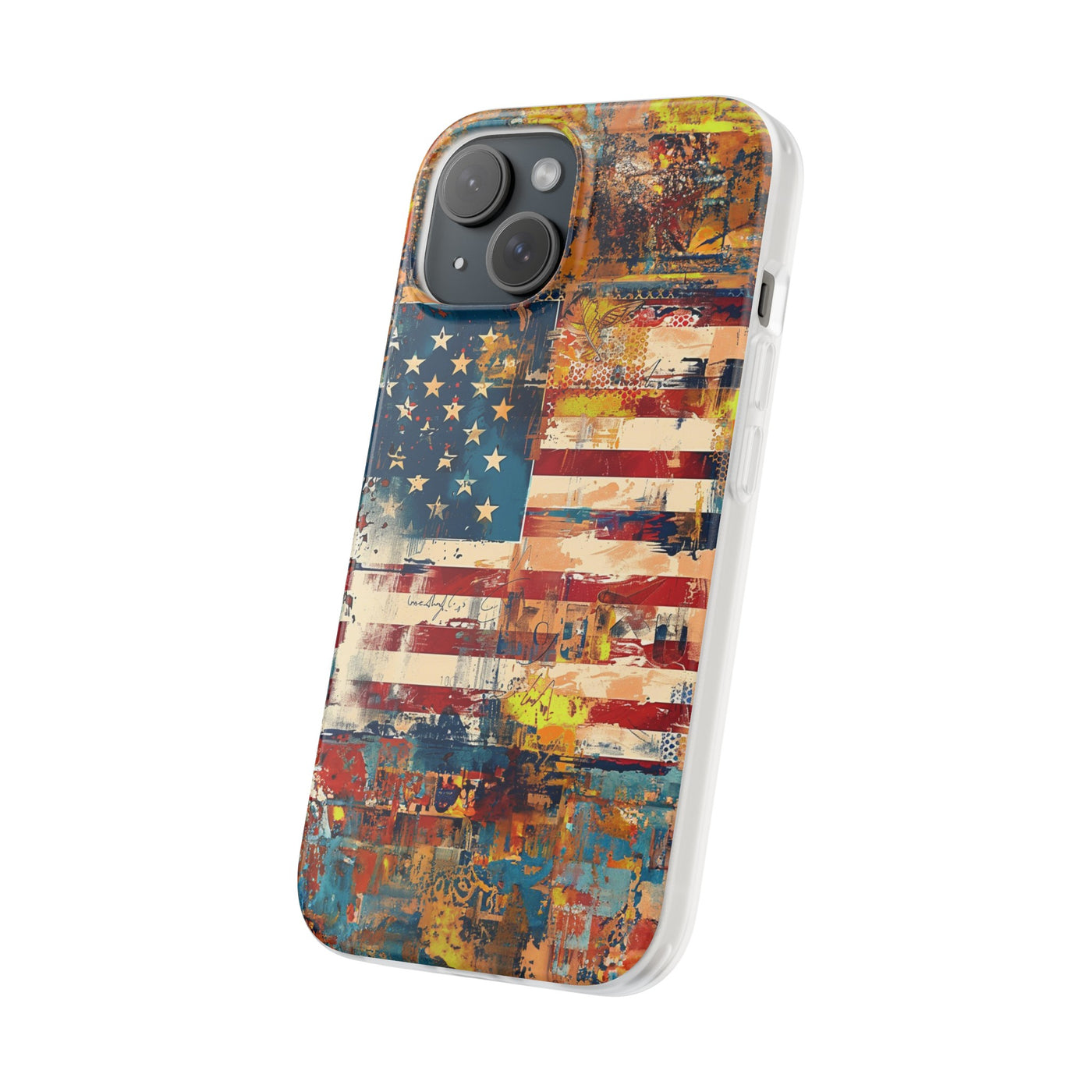 Cute Flexi Phone Cases, US Flag Abstract, Compatible with Samsung Galaxy S23, Samsung S22, Samsung S21, Samsung S20, Galaxy S20 Ultra