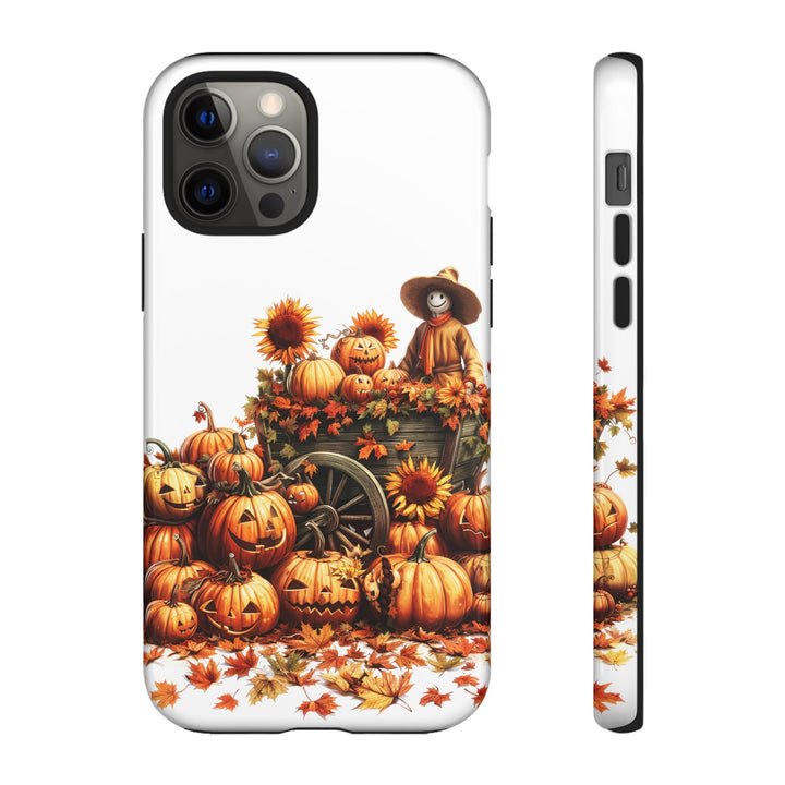 Impact Resistant, Fall Leaves Scarecrow, Cute Phone Cases for Samsung S24, S23, S22, S21, IPhone 15 pro Iphone 14 pro Iphone 13 IPhone 12 Iphone 11 - Studio40ParkLane