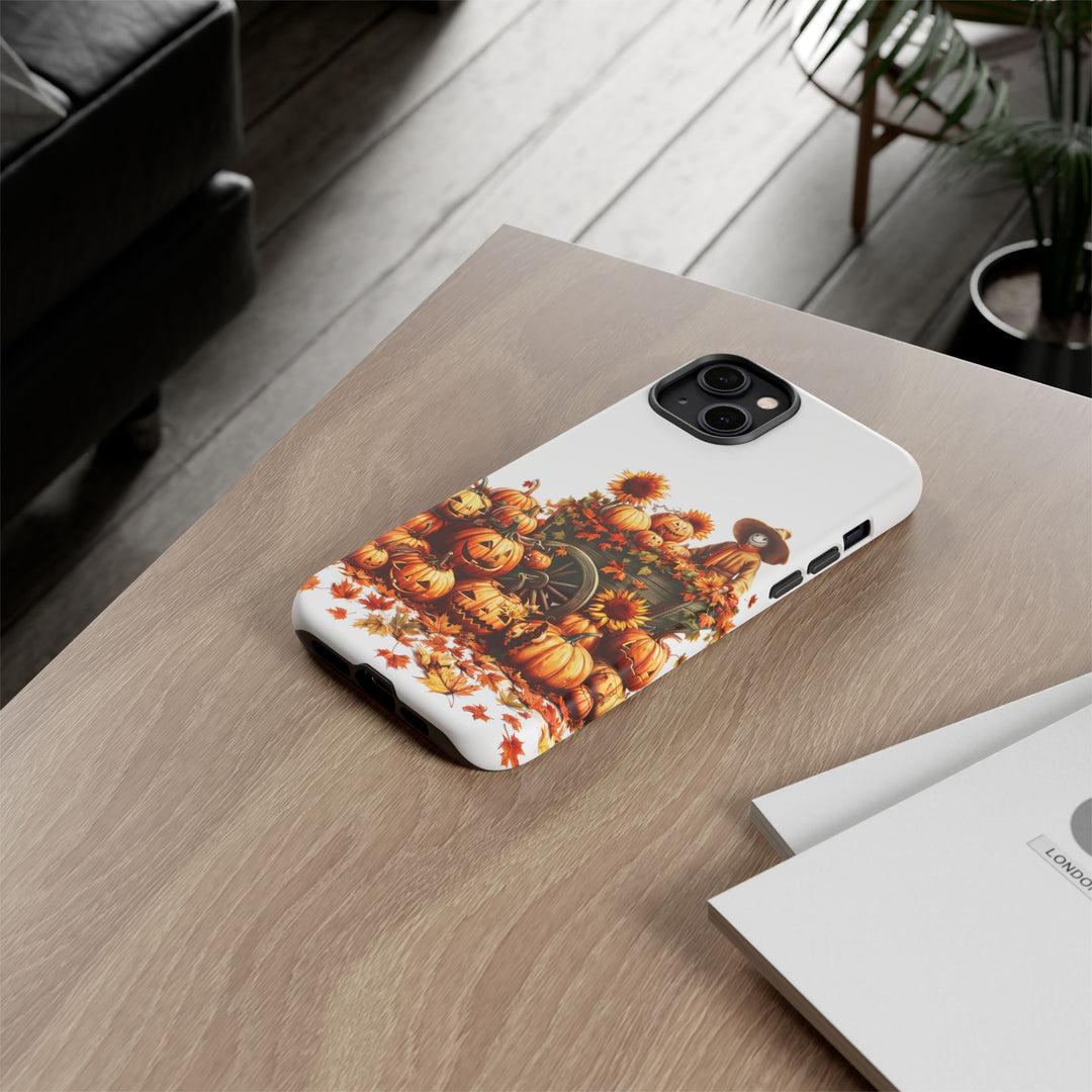 Impact Resistant, Fall Leaves Scarecrow, Cute Phone Cases for Samsung S24, S23, S22, S21, IPhone 15 pro Iphone 14 pro Iphone 13 IPhone 12 Iphone 11 - Studio40ParkLane