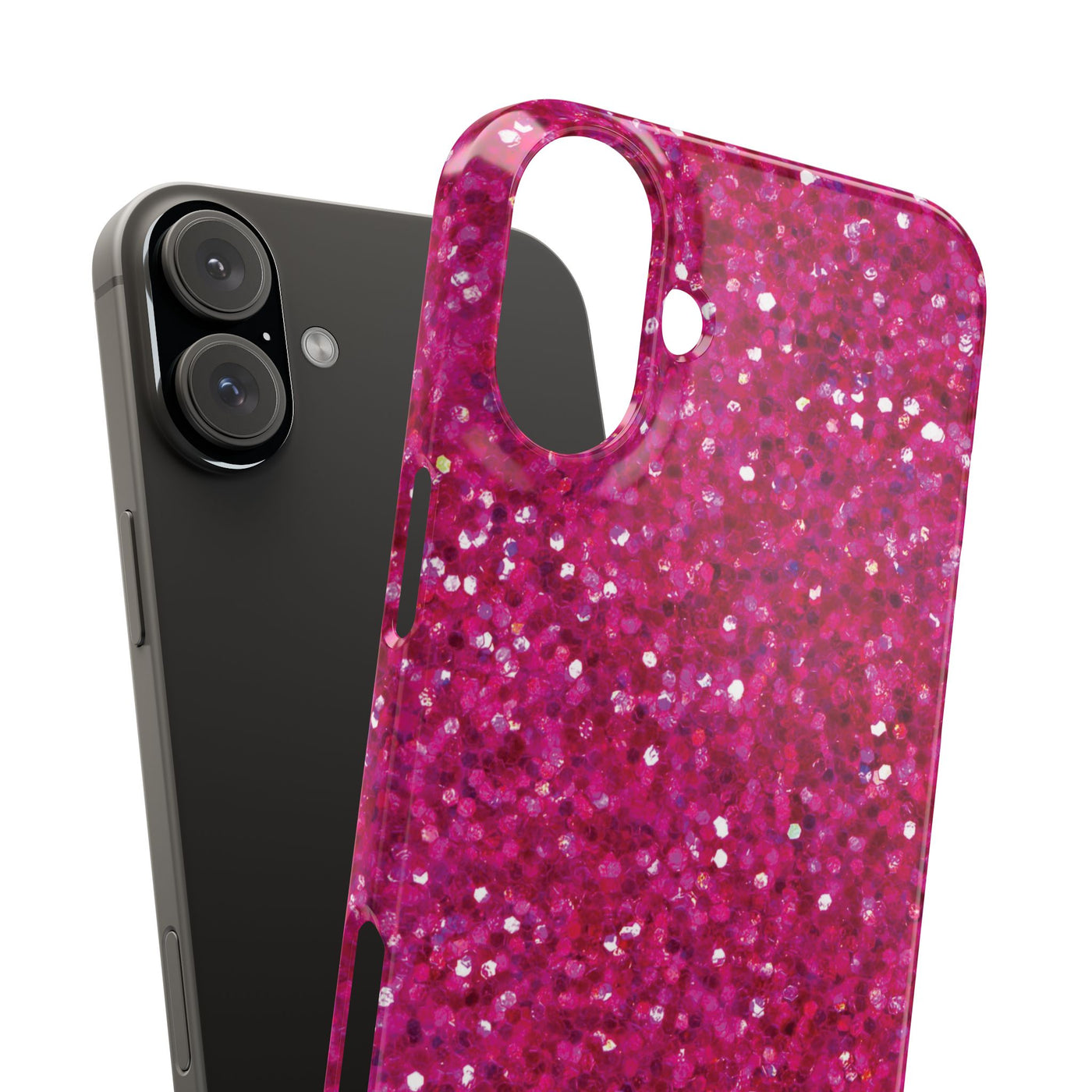 Snap Non-Glitter Muted Pink Play on "Faux" Glitter Effect Cute Phone Cases for Samsung and Iphone, 16, 15, 14, S24, S23, S22, S21, S20, Plus and Ultra