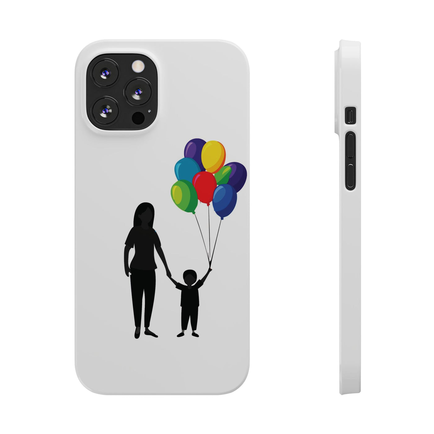 Slim Mother Child Balloons Gift for Her Cute Phone Cases for Iphone 16 Pro Max | iPhone 15 Case | iPhone 15 Pro Max Case, Iphone 14, 13, 12, 11, 10, 8, 7