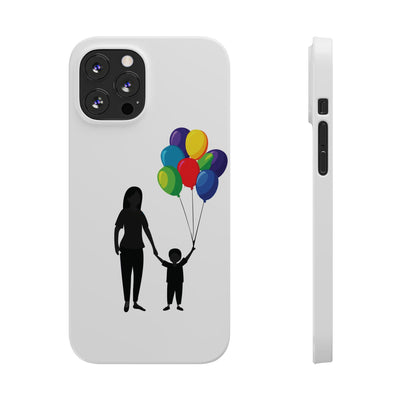 Slim Mother Child Balloons Gift for Her Cute Phone Cases for Iphone 16 Pro Max | iPhone 15 Case | iPhone 15 Pro Max Case, Iphone 14, 13, 12, 11, 10, 8, 7