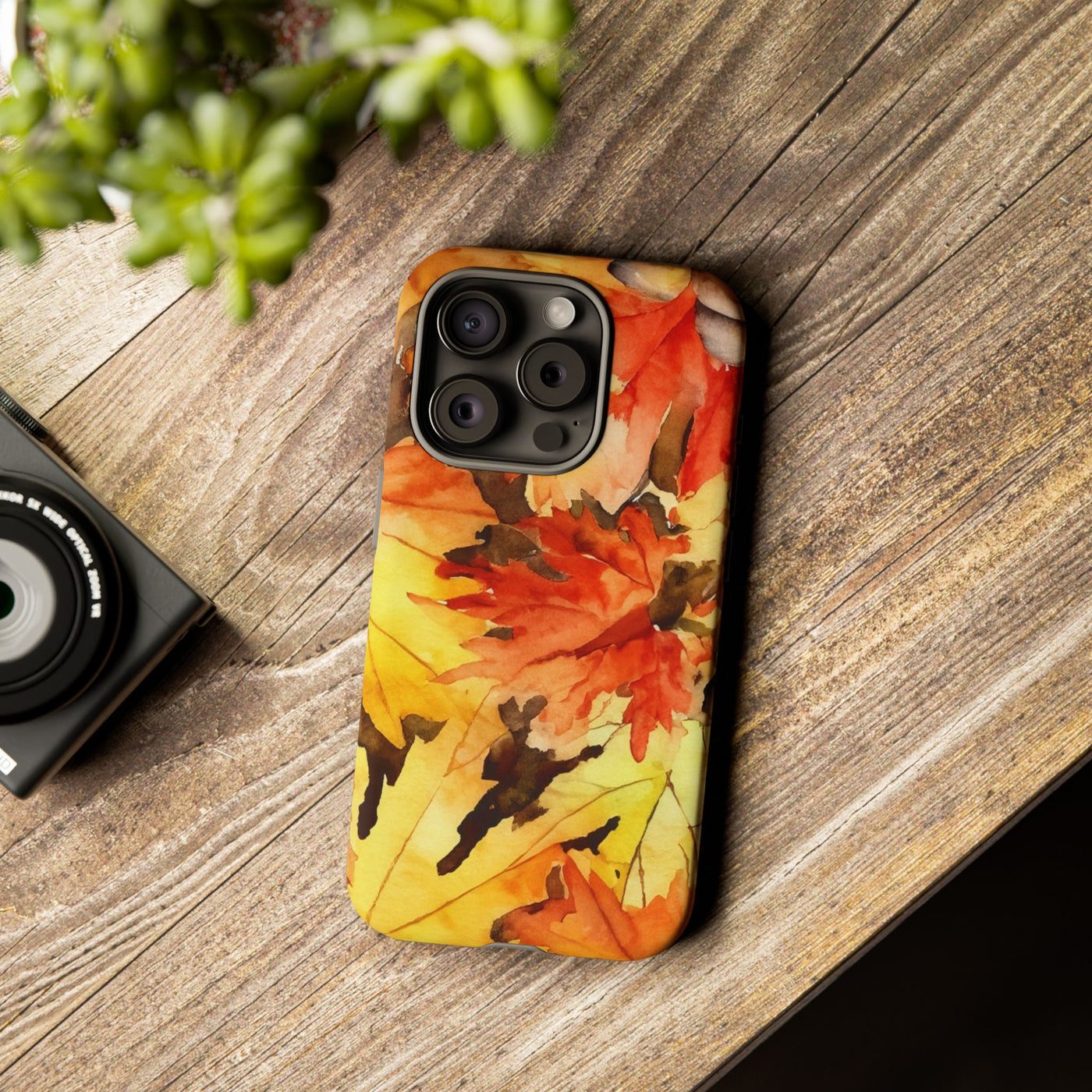 Impact Resistant, Fall Leaves, Cute Phone Cases for Samsung S24, S23, S22, S21, IPhone 15 pro Iphone 14 pro Iphone 13 IPhone 12 Iphone 11