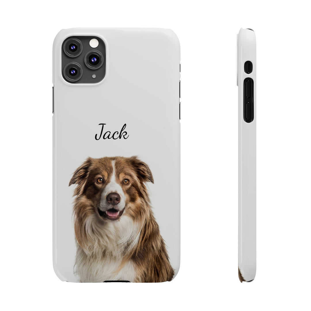 Slim Custom Personalized Pet Phone Cases Dog Phone Cases Cat Phone Cases for Iphone 16, 15, 14, 13, 12, 11, 8, 7 Custom Name Personalized Phone Case - Studio40ParkLane