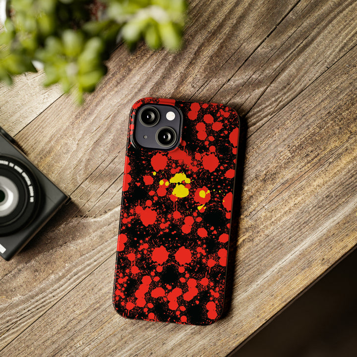 Slim Cute Phone Cases for Iphone - | iPhone 15 Case | iPhone 15 Pro Max Case, Iphone 14 Case, Iphone 14 Pro Max, Iphone 13, Red Yellow Paint Splash - Studio40ParkLane