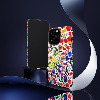 Impact Resistant, Colored Flowers, Cute Phone Cases for Samsung S24, S23, S22, S21, IPhone 15 pro Iphone 14 pro Iphone 13 IPhone 12 Iphone 11