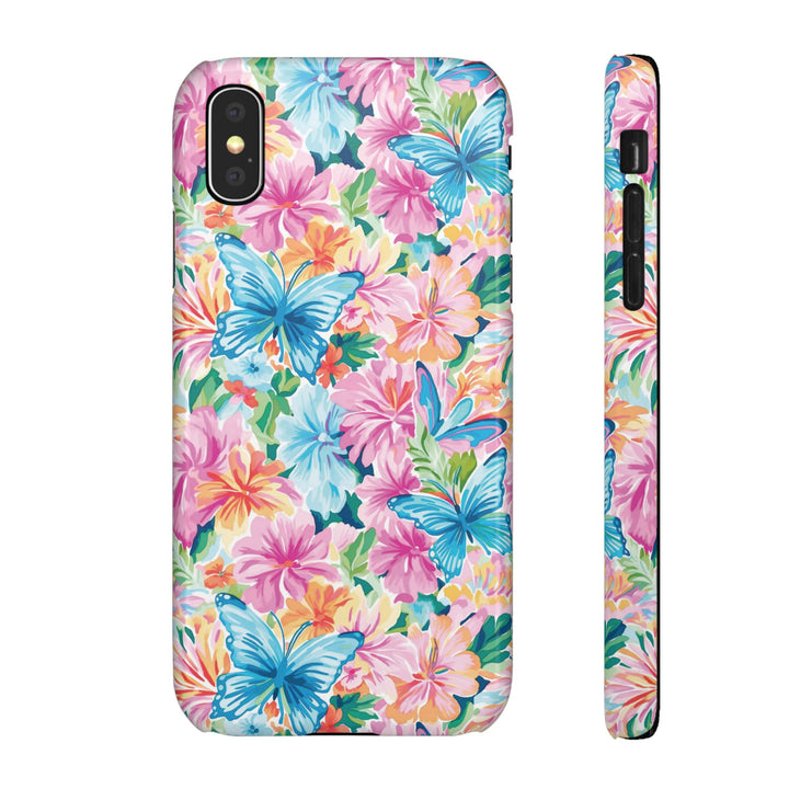 Sleek Snap Butterflies Flowers Cute Phone Case for iPhone 16 15 14 13 12 11 X Xs Max Xr Pro Plus Samsung Galaxy S24 S23 S22 S21 S20 Ultra