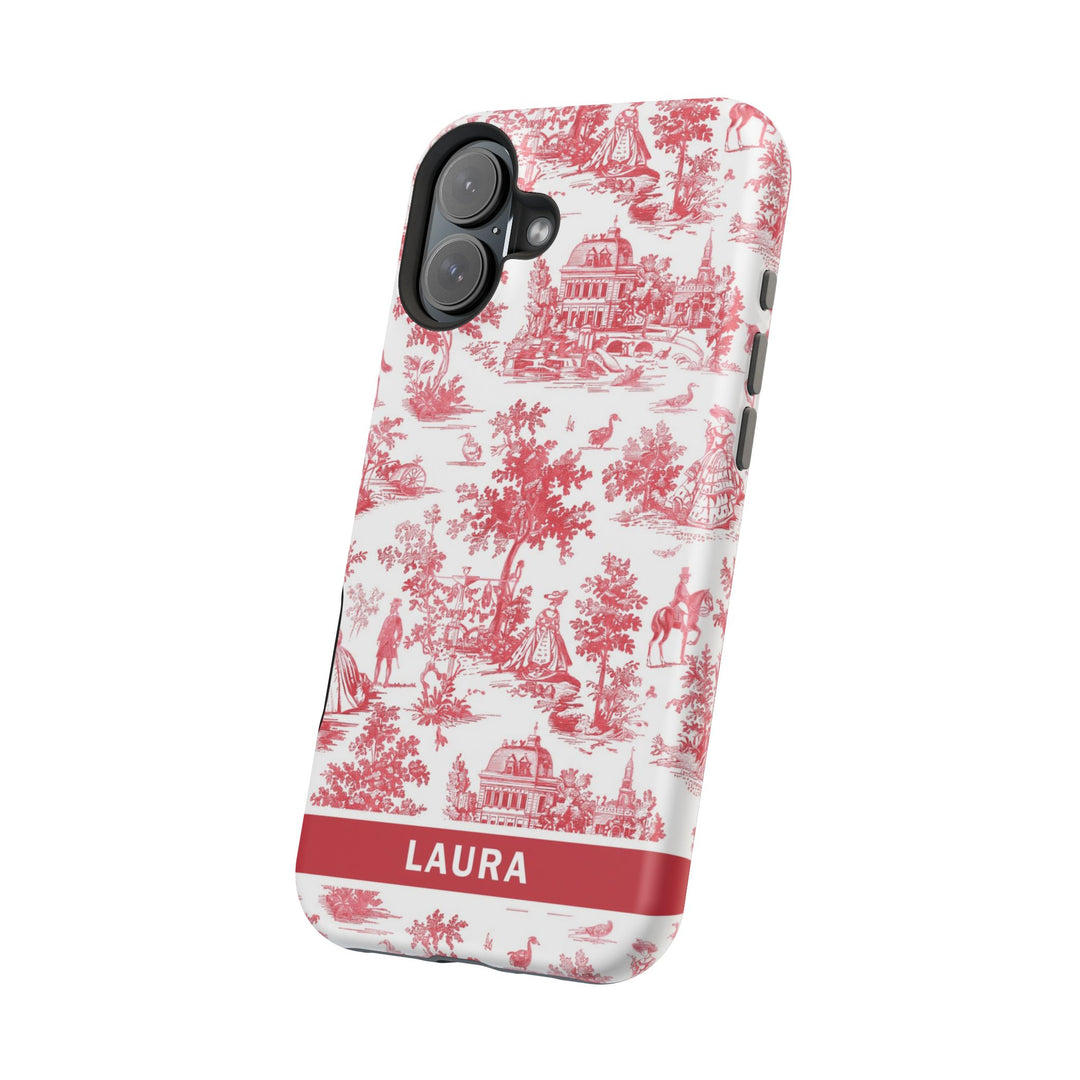 Magsafe French Toile Personalized Initial Custom Gift for Her Cute Phone Cases for Iphone 16 Pro Max | iPhone 15 Case | iPhone 15 Pro Max Case, Iphone 14, 13, 12, 11, 10, 8, 7 - Studio40ParkLane