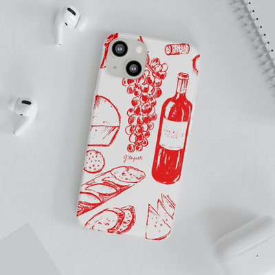 Cute Flexi Phone Cases, French Food Wine Red, Compatible with Samsung Galaxy S23, Samsung S22, Samsung S21, Samsung S20, Galaxy S20 Ultra