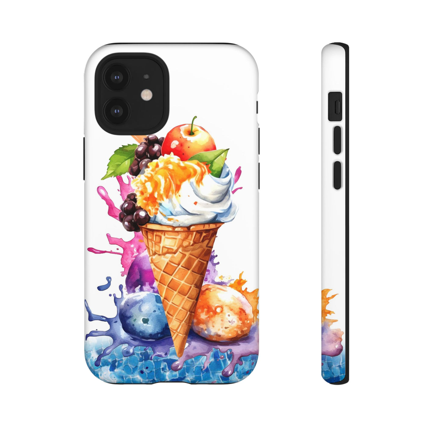 Impact Resistant, Summer Ice Cream Cone, Cute Phone Cases for Samsung S24, S23, S22, S21, IPhone 15 pro Iphone 14 pro Iphone 13 IPhone 12 Iphone 11