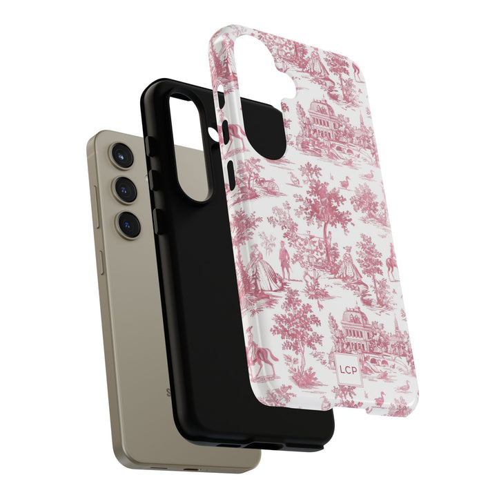 Personalized Custom French Toile Tough Cute Phone Case For Apple iPhone 18, 17, 16, 15 14, Pro Max, Samsung Galaxy S26, S25, S24 Plus Ultra
