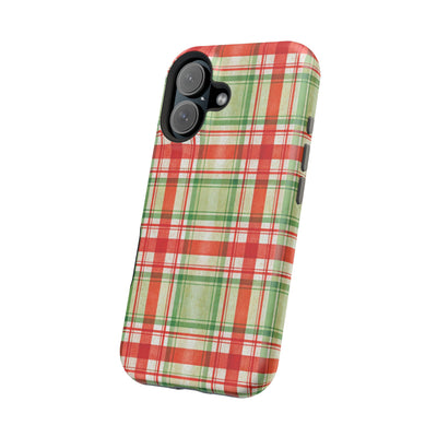 Aesthetic Tough Magsafe Red Green Checkered Phone Case - For iPhone 17 Pro Max iPhone 16 Pro iPhone 15 Iphone 14 Plus 13 Pro 12 11 10 - Studio40ParkLane