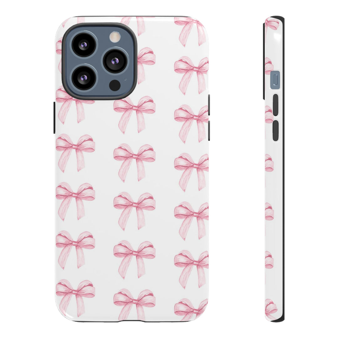 Pink Bows Cute Phone Case, for IPhone 16 Pro Max | Iphone 15, Iphone 14, IPhone 13 Case, 11 8 7, Samsung Galaxy S24, S23, S22, S21, 2 Layer Protection - Studio40ParkLane