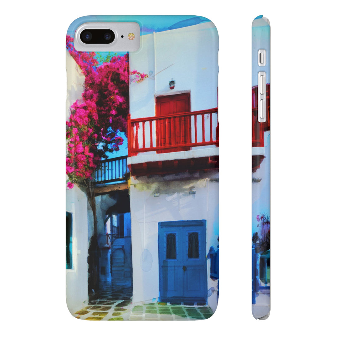 Slim Cute Phone Cases for Iphone | iPhone 15 Case | iPhone 15 Pro Max Case, Iphone 14, Iphone 14 Pro Max, Iphone 13, Colorful Greek Alley Watercolor - Studio40ParkLane