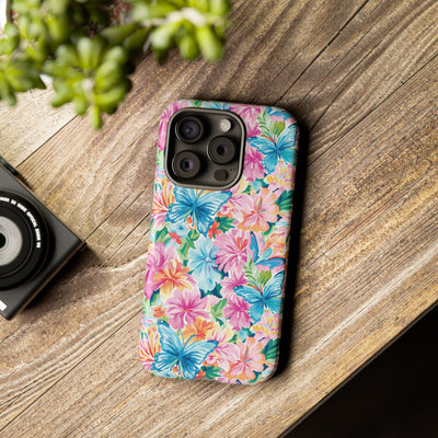 Premium Tough Butterflies Flowers Cute Phone Cases for Samsung S24, S23, S22, S21, S20, Plus and Ultra, Iphone 16 Pro Max,15, 14, 13, 12, 11, 10
