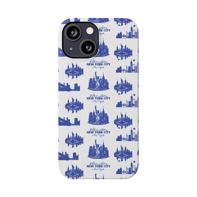 Slim New York Skyline Blue Collage Coquette Gift for Her Cute Phone Cases for Iphone 16 Pro Max | iPhone 15 Case | iPhone 15 Pro Max Case, Iphone 14, Iphone 14 Pro Max, Iphone 13 12 11 8 7