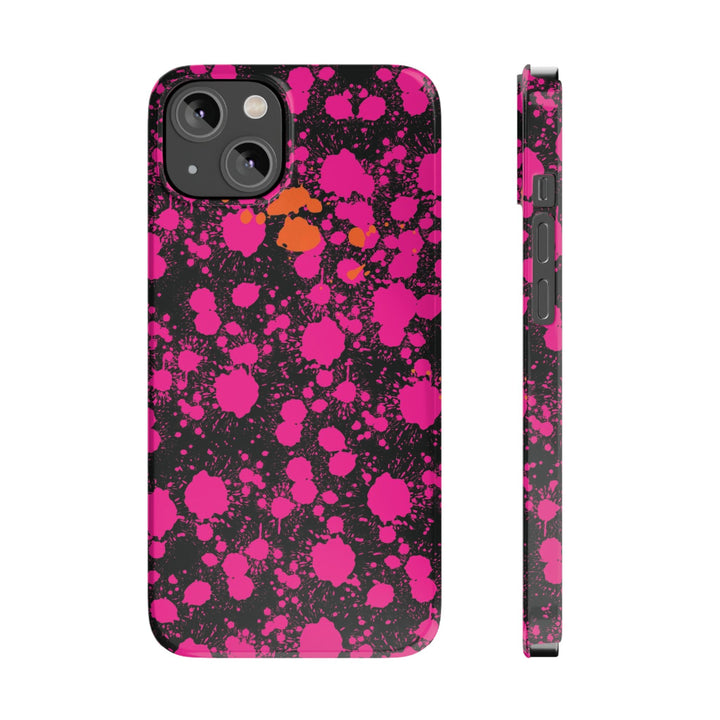 Slim Cute Phone Cases for Iphone - | iPhone 15 Case | iPhone 15 Pro Max Case, Iphone 14 Case, Iphone 14 Pro Max, Iphone 13, Pink Orange Paint Splash - Studio40ParkLane