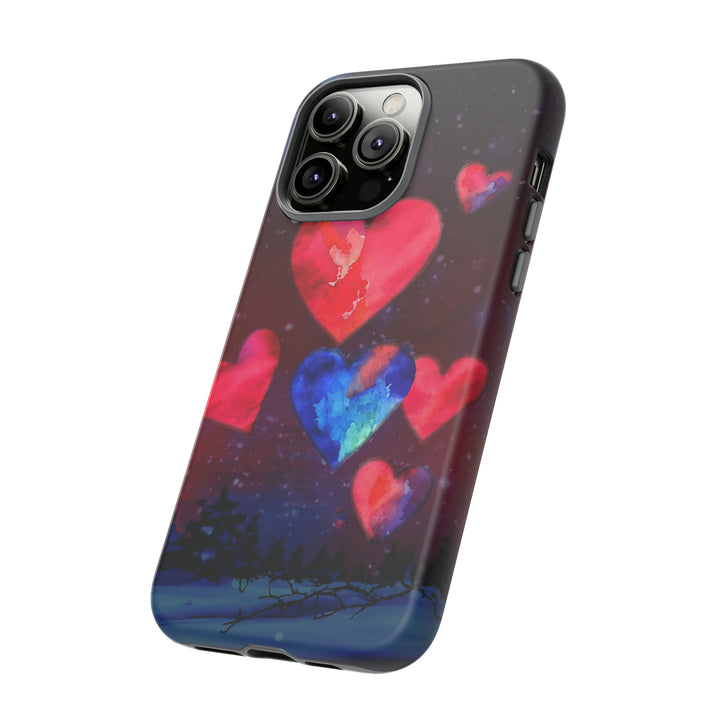 Cute IPhone Case | Rising Heart Love Night, iPhone 15 Case | iPhone 15 Pro Case, Iphone 14 Case, Iphone 14 Pro Max Case, Iphone 13 Case - Studio40ParkLane