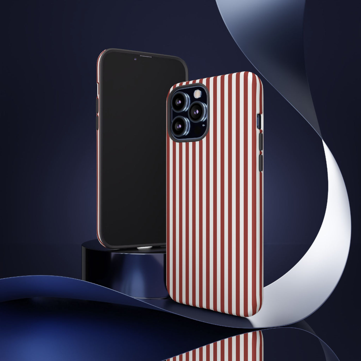Tough Premium Red Stripes Phone Case Gift for Her - For Apple iPhone 16 Pro Max 16e iPhone 15 Pro iPhone Iphone 14 Plus 13 Pro 12 SE XR - Studio40ParkLane